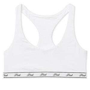 Pink Logo Cotton Racerback Bralette
